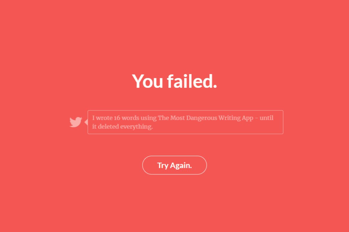 The Most Dangerous Writing App è senza pietà