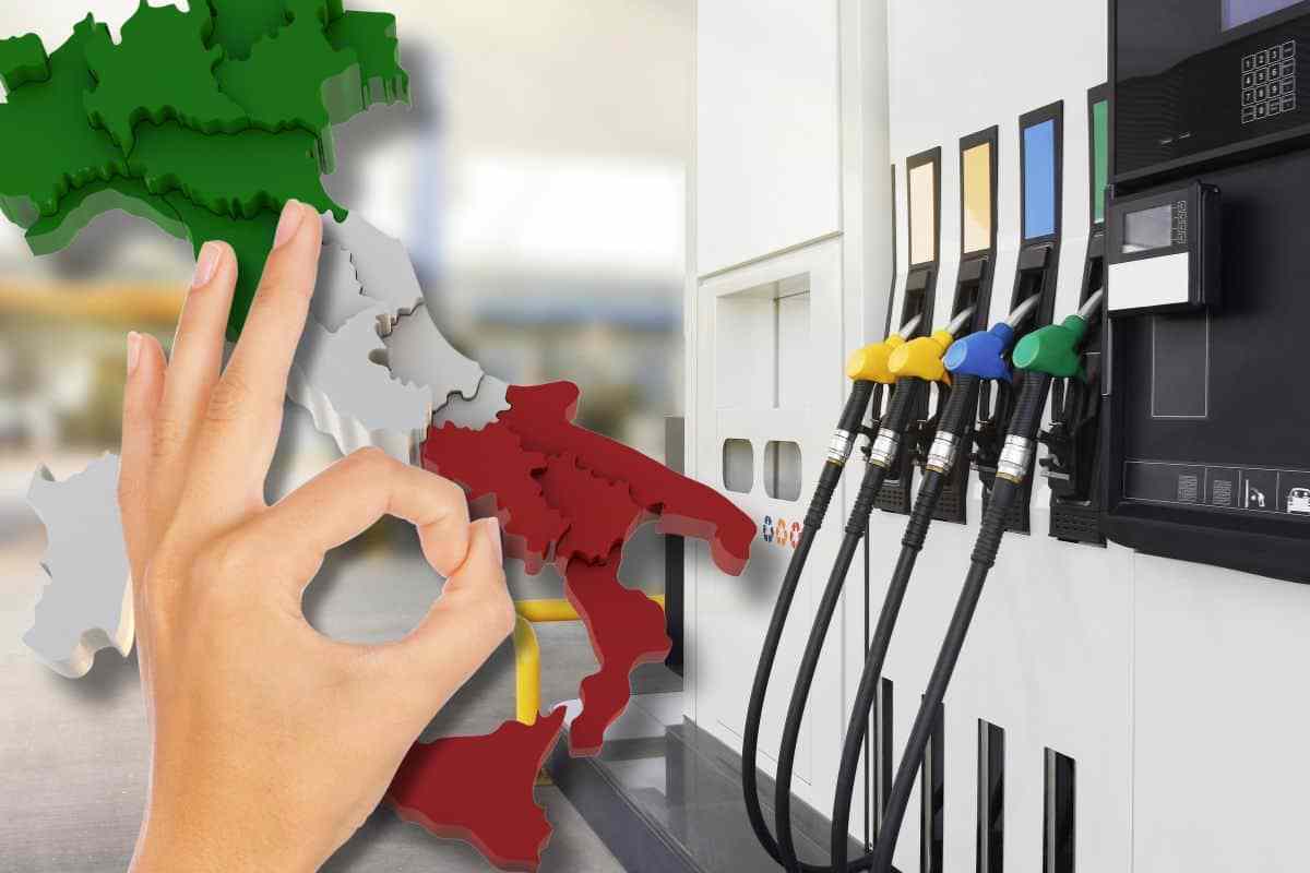 Benzina regione italiana pieno costa meno