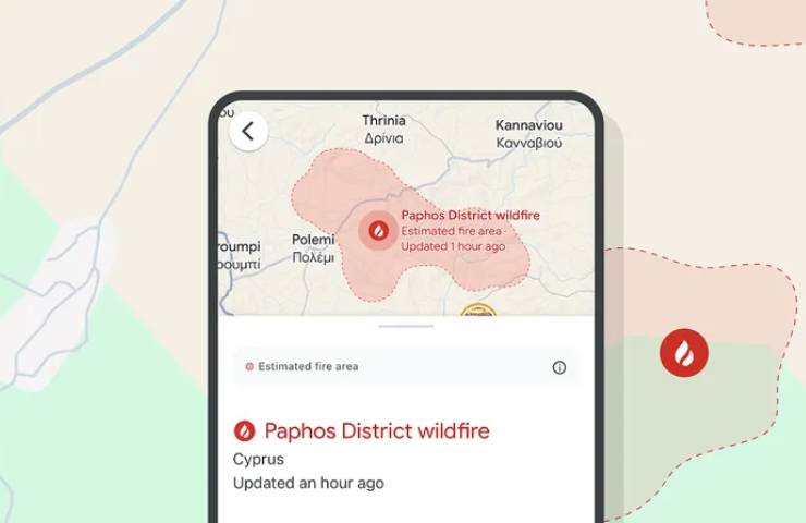 gli alert per gli incendi di google funzionano anche in Italia
